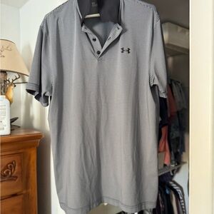 Under Armour Men's Gray and Black Polo Shirt